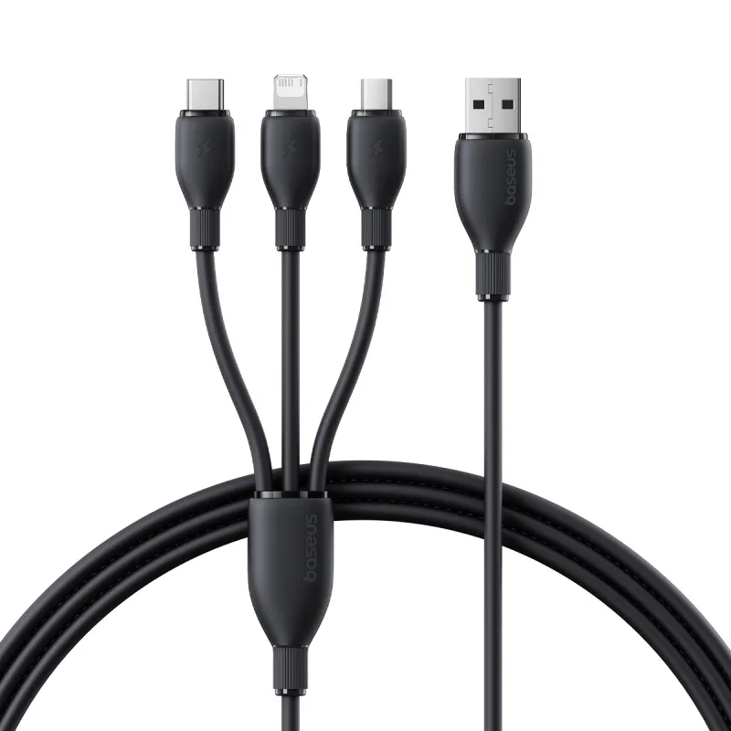 BASEUS Ultra-Fast 3 in 1 Fast Charging Cable USB to Micro USB Lightning USB-C